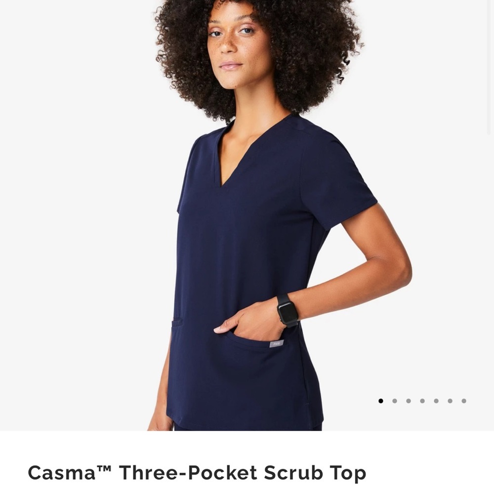 FIGS Casma three pocket scrub top in Navy